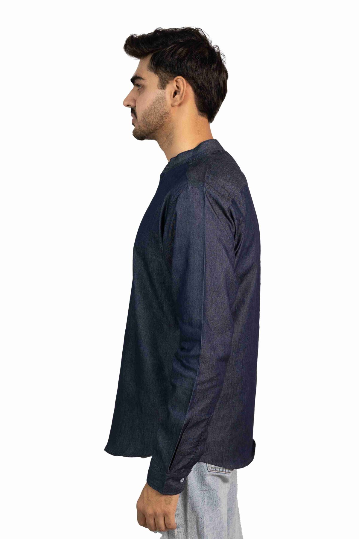 Men's Blue Denim Kurta Shirt